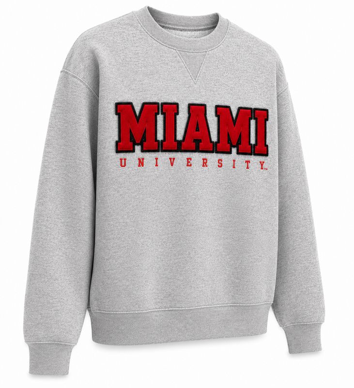 Gear Miami University Big Cotton Felt Letter Crewneck Sweatshirt