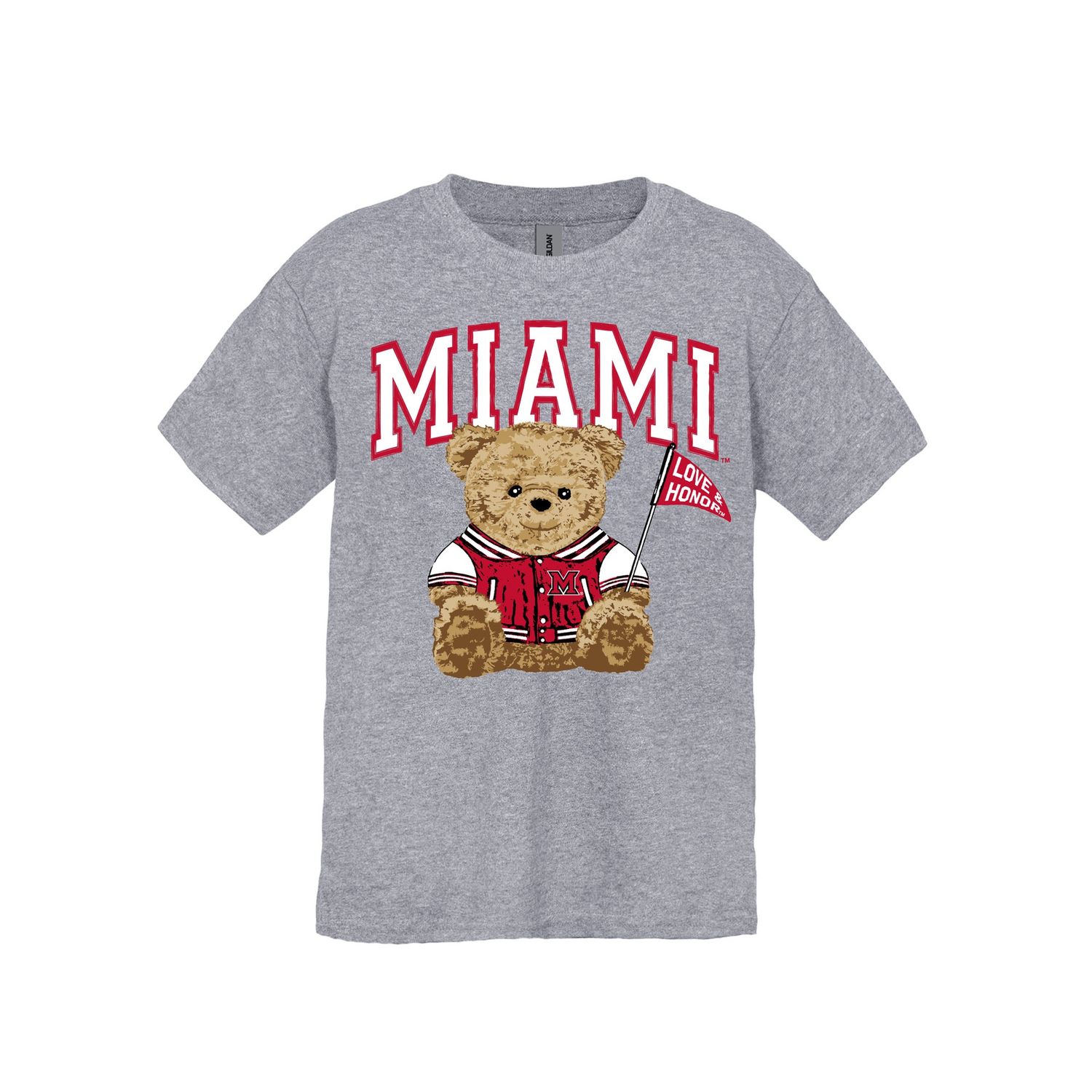 Youth GRAY Teddy Bear Short Sleeve Tee, Size: XS