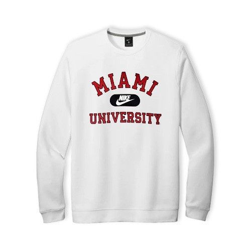Miami RedHawks Nike Club Fleece Crew, Size: S