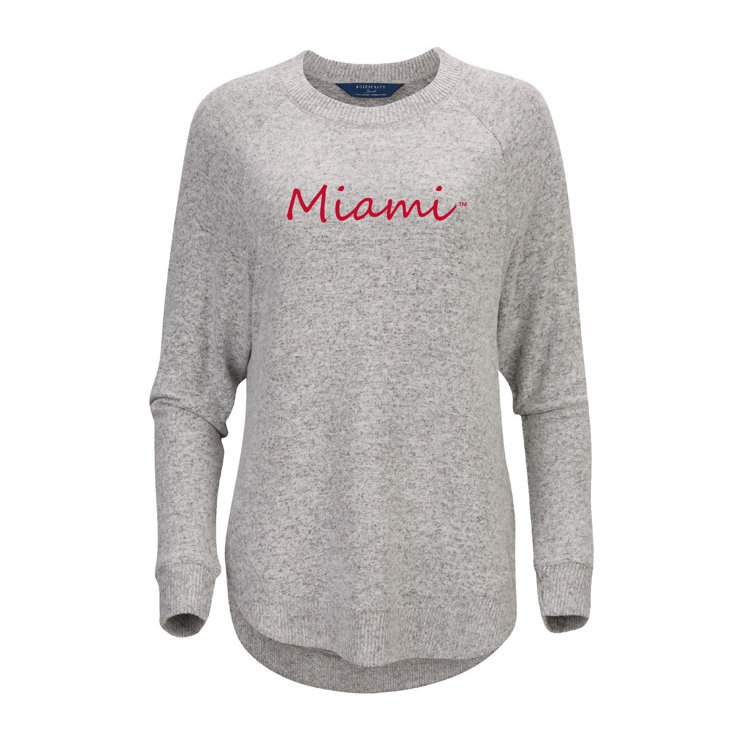 Miami RedHawks Boxercraft Women's Oversized Heather Crew, Size: 2XL