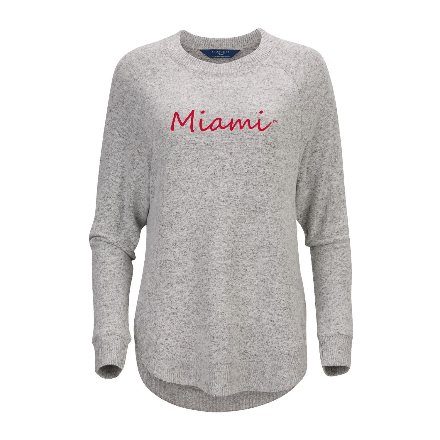 Miami RedHawks Boxercraft Women's Oversized Heather Crew, Size: XS