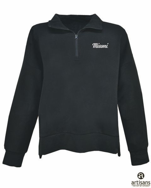W-Cora Black 1/4-Zip with LC Script Miami, Size: XS