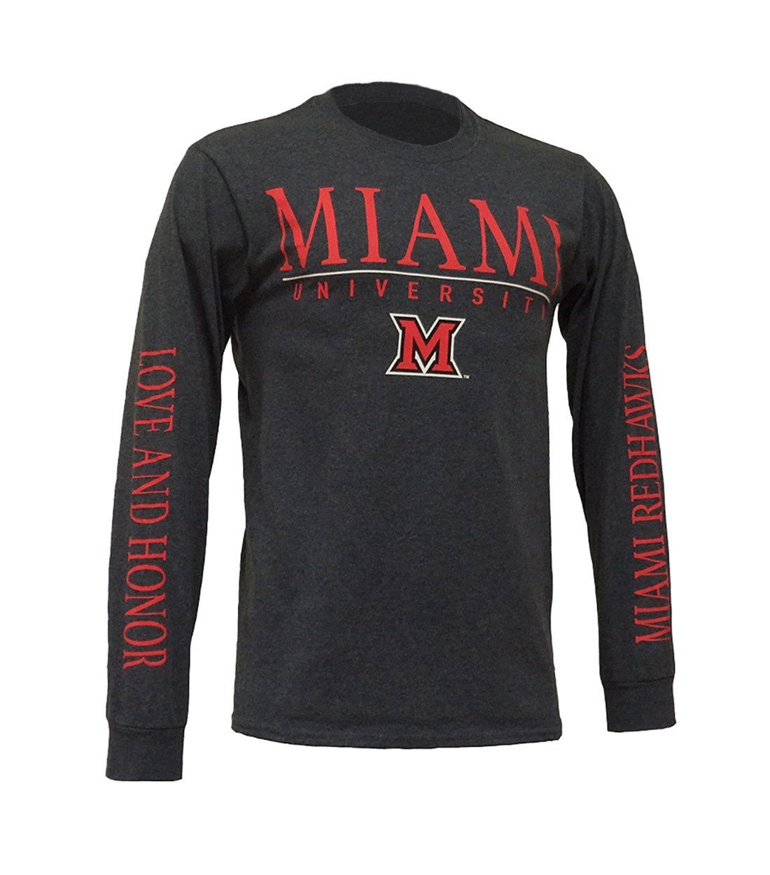 Miami University Charcoal Long Sleeve Tee, Size: 2XL