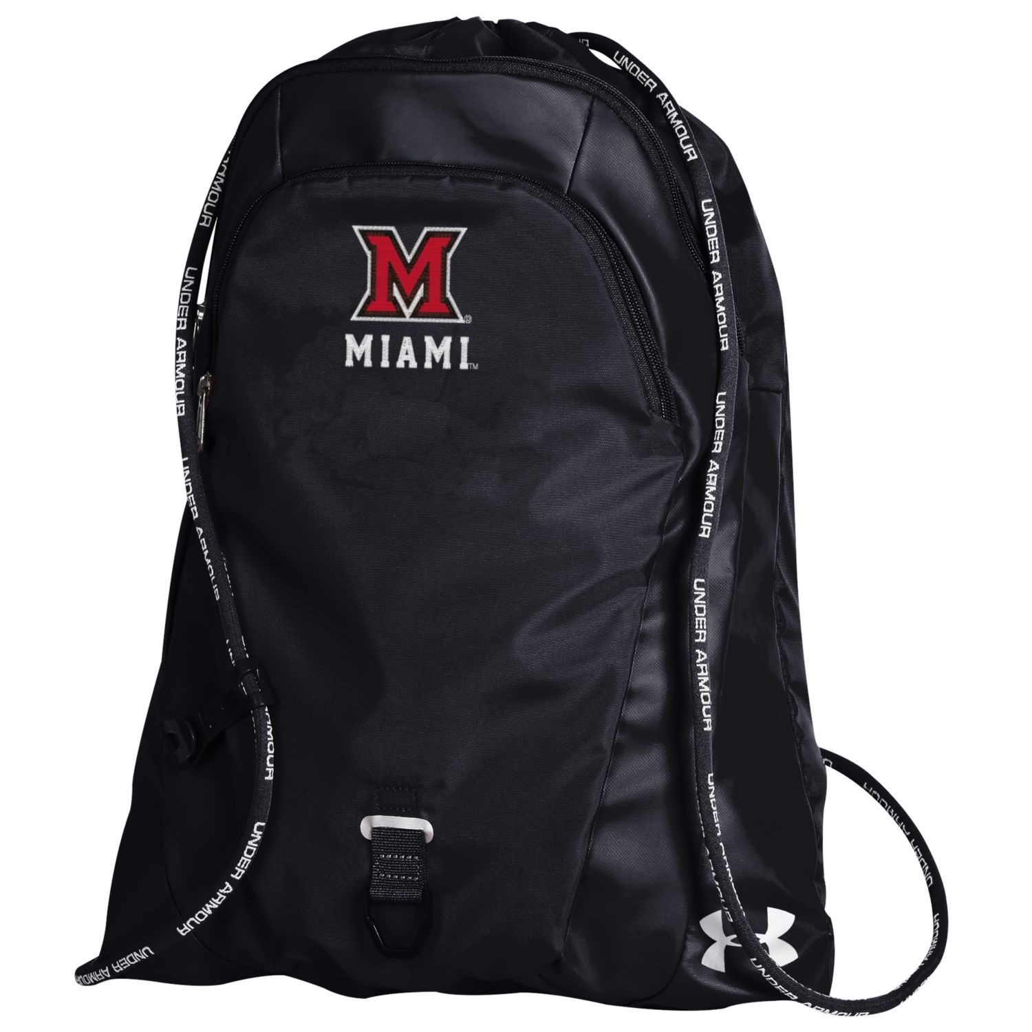 Under Armour Miami University Drawstring Backpacks, Color: BLACK