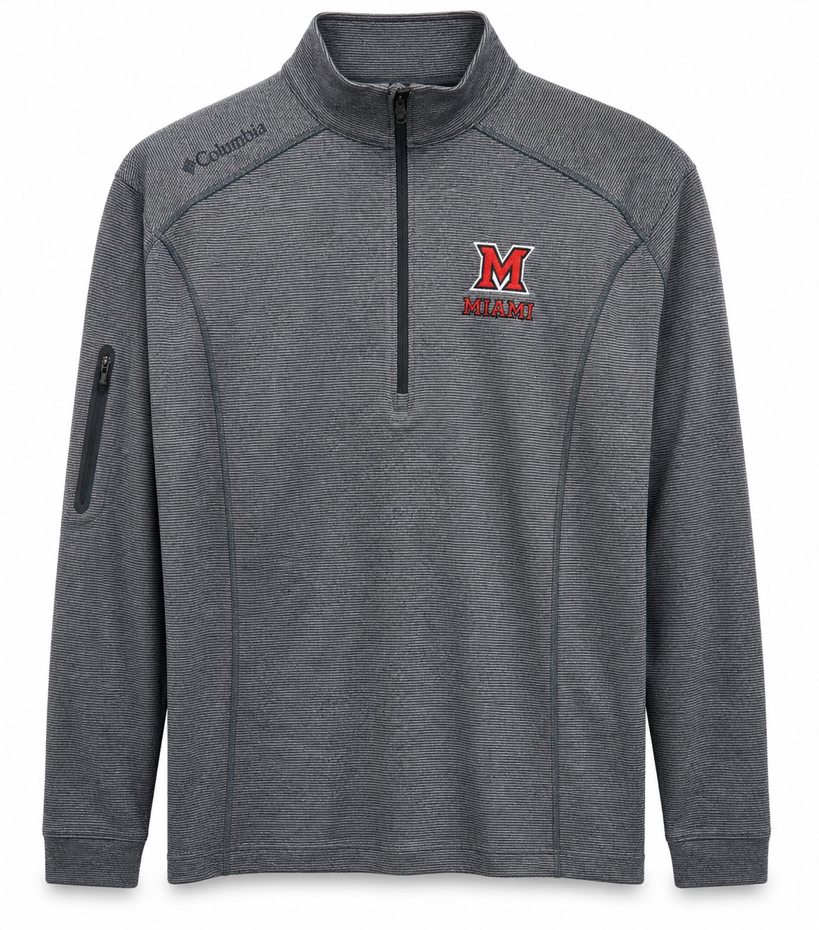 Miami University Columbia Omni-Wick 1/4 Zip | Shotgun Pullover Grey