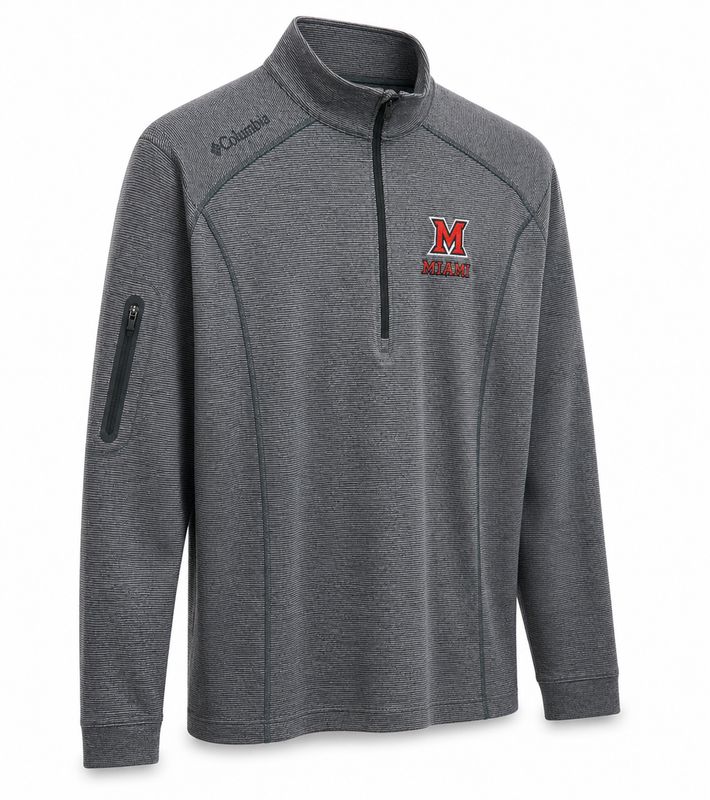 Columbia Miami University RedHawks Omni-Wick Shotgun 1/4 Zip Pullover – Grey