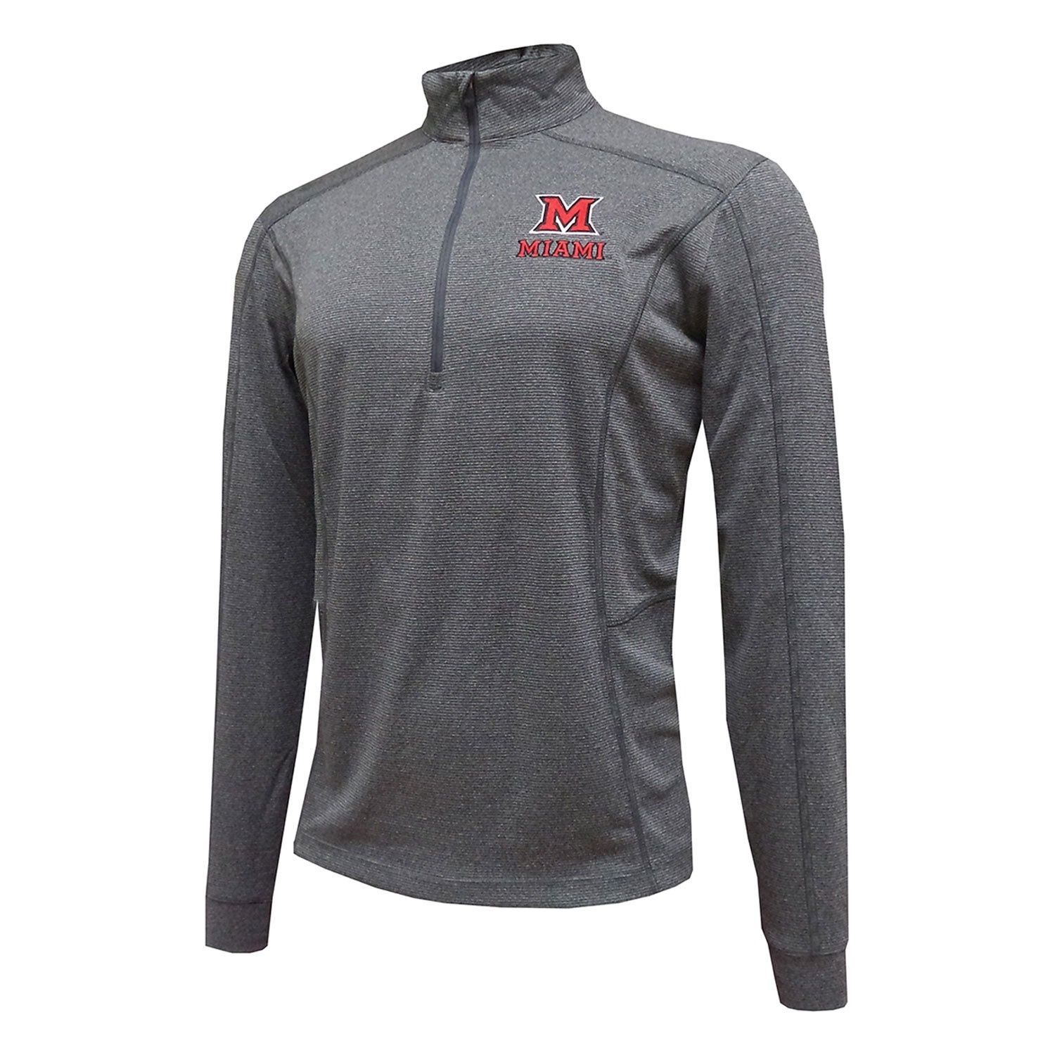 Columbia Miami University RedHawks Omni-Wick Shotgun 1/4 Zip Pullover – Grey, Size: S