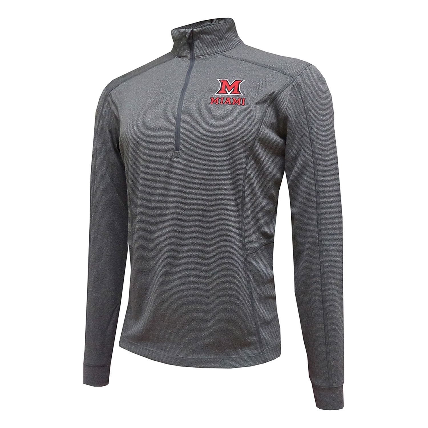 Columbia Miami University RedHawks Omni-Wick Shotgun 1/4 Zip Pullover – Grey, Size: S