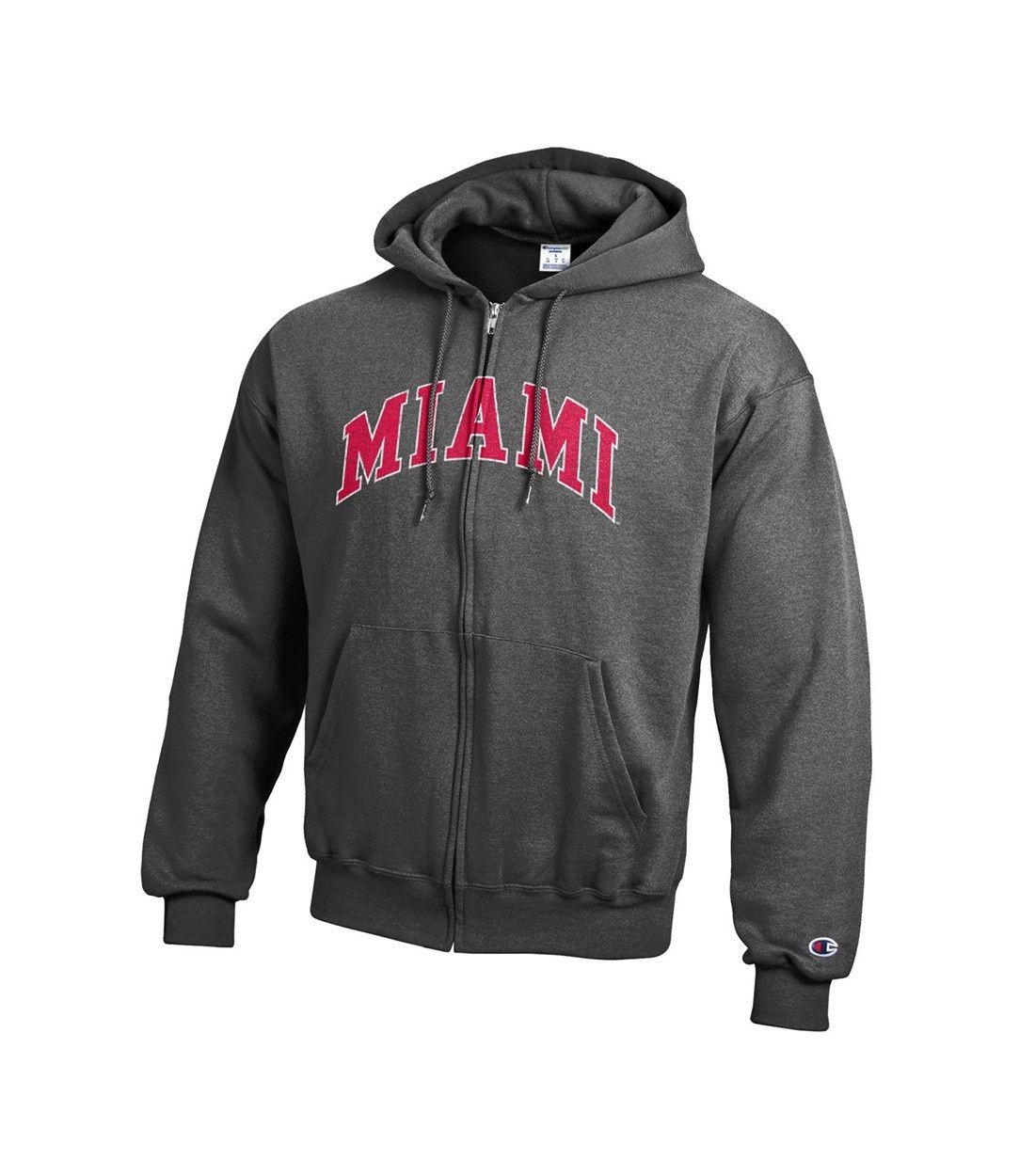 GRAY Miami University Full-Zip Hoodie, Size: 2XL