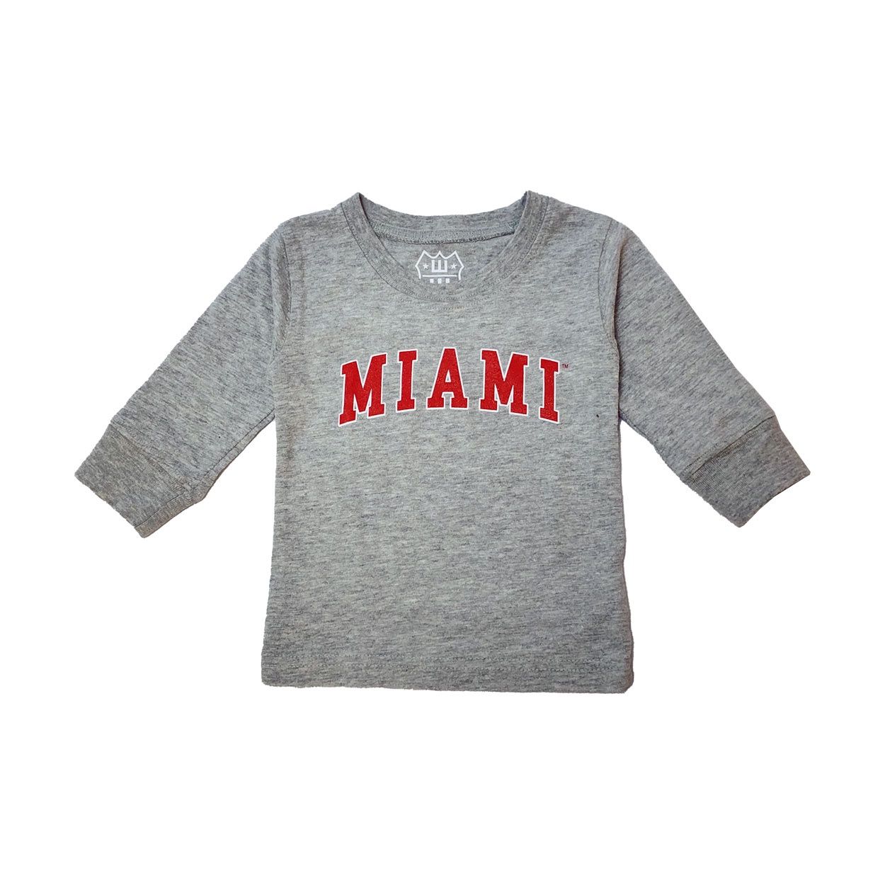 Wes and Willy Miami Toddler Long Sleeve Tee, Color: GRAY, Size: 2T
