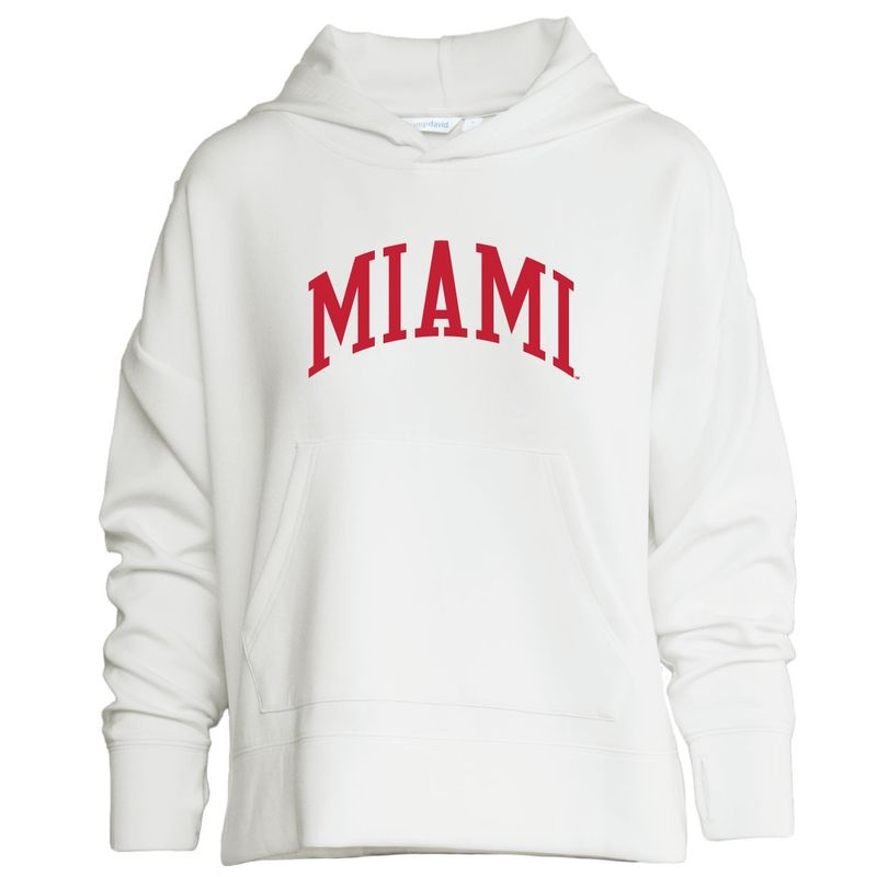 Women's Ivory Hood with Arched Miami in Red