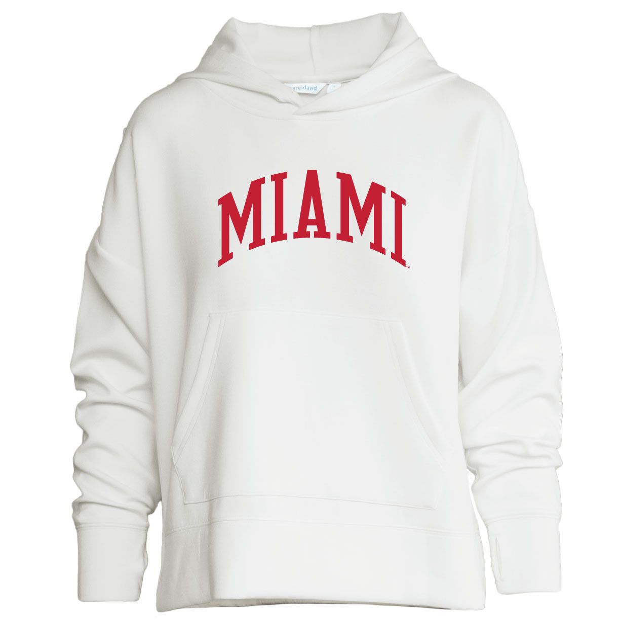 Women's Ivory Hood with Arched Miami in Red, Size: S