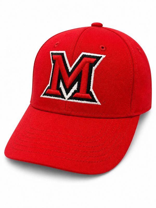 Legacy Miami University RedHawks Block M Serge Stretch Fitted Hat – 717X Scarlet