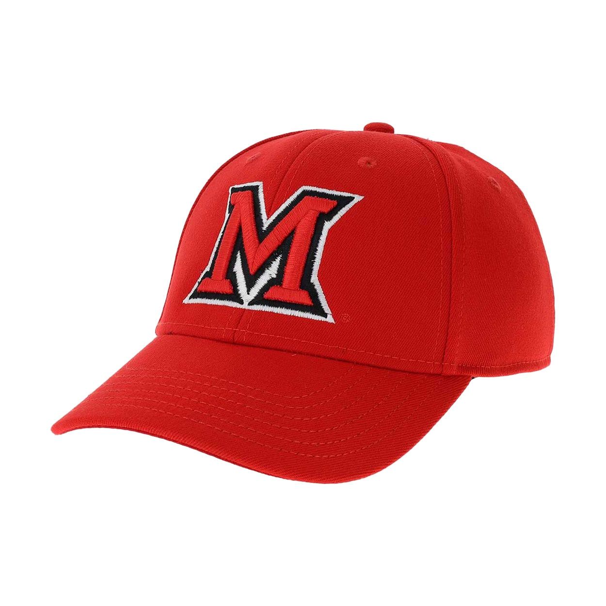 Legacy Miami University RedHawks Block M Serge Stretch Fitted Hat – 717X Scarlet, Size: S/M