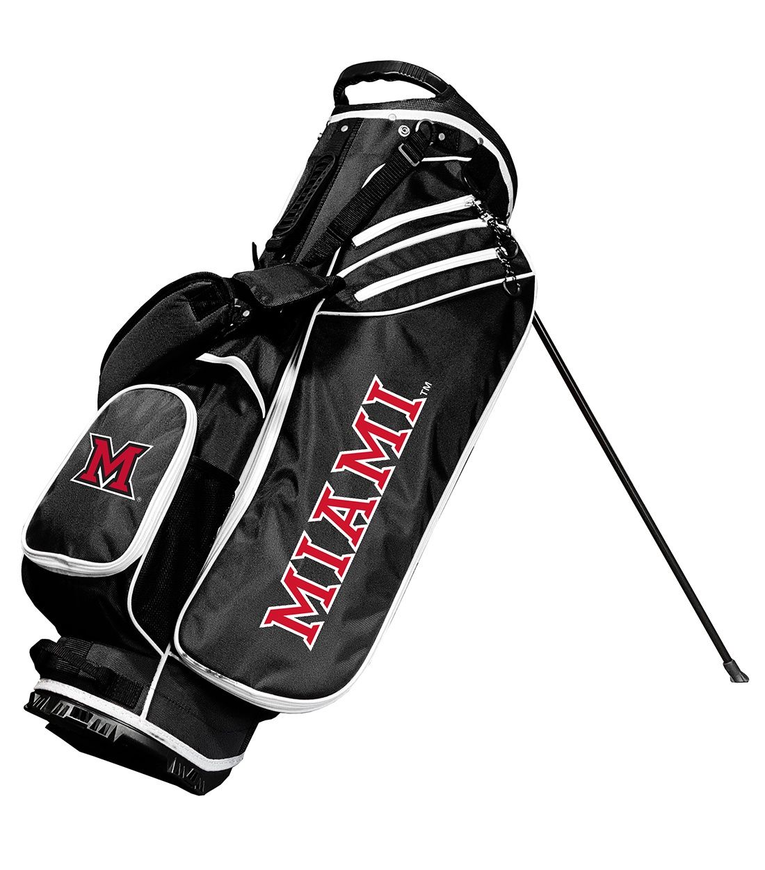 Miami Block M Golf Bag with Stand, Color: BLACK