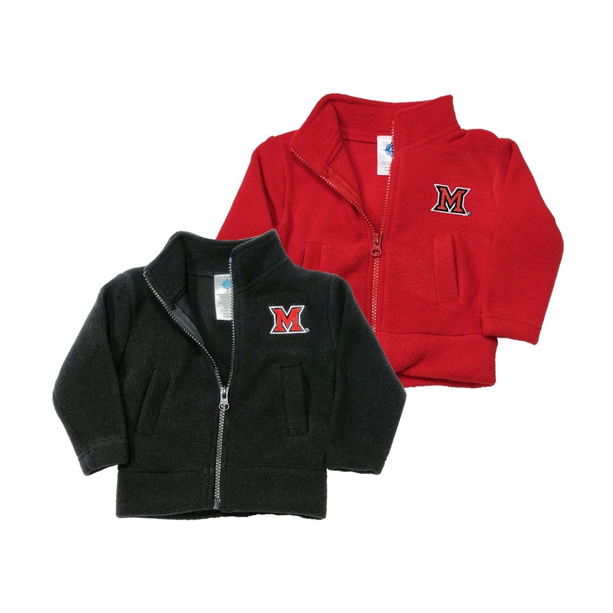 Infant/Toddler Miami University Full Zip Fleece Jacket, Color: BLACK, Size: 12M