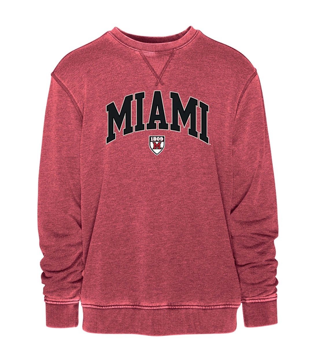 Miami Chili Red Vintage Embroidered Arched Miami Crew, Size: 2XL