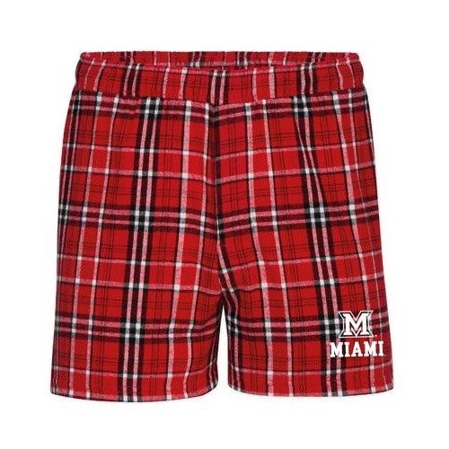 Miami RedHawks Plaid Shorts, Size: 2XL