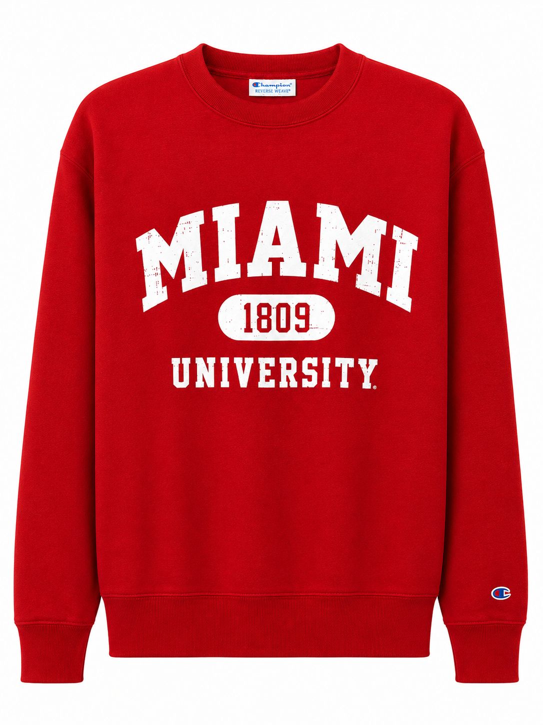 Champion Miami University Garnet Reverse Weave Crewneck Sweatshirt 