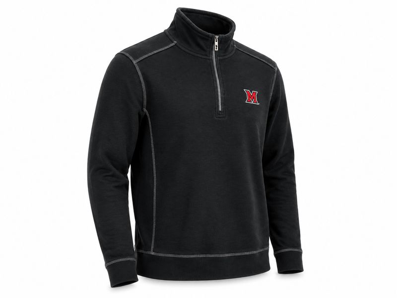 Tommy Bahama Miami University Montego Beach Black Half-Zip Pullover