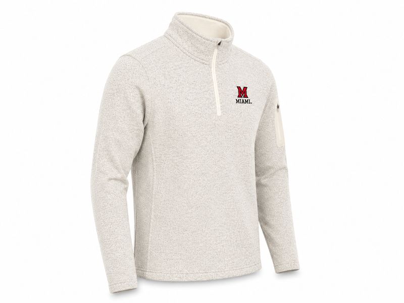 Charles River Miami University Oatmeal Heathered Fleece 1/4 Zip