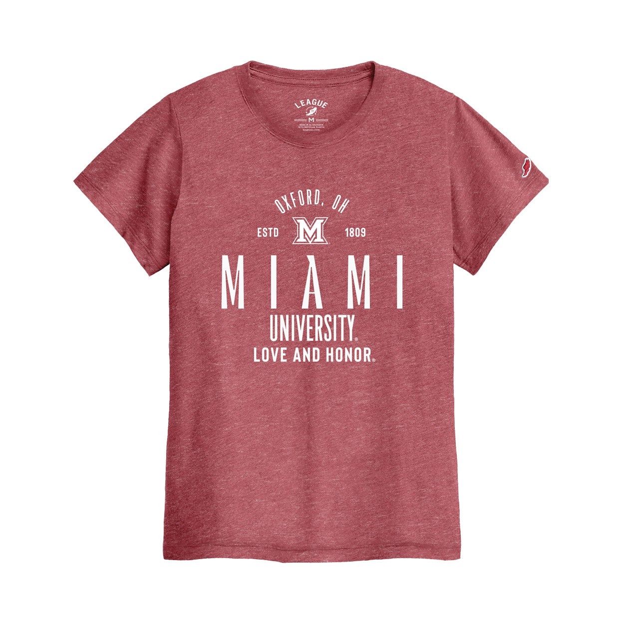 Miami RedHawks Women's Love &amp; Honor T-shirt, Size: S