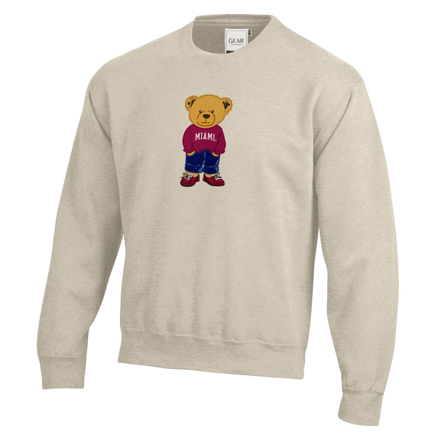 Oatmeal Crew Wool Bear Applique, Size: S