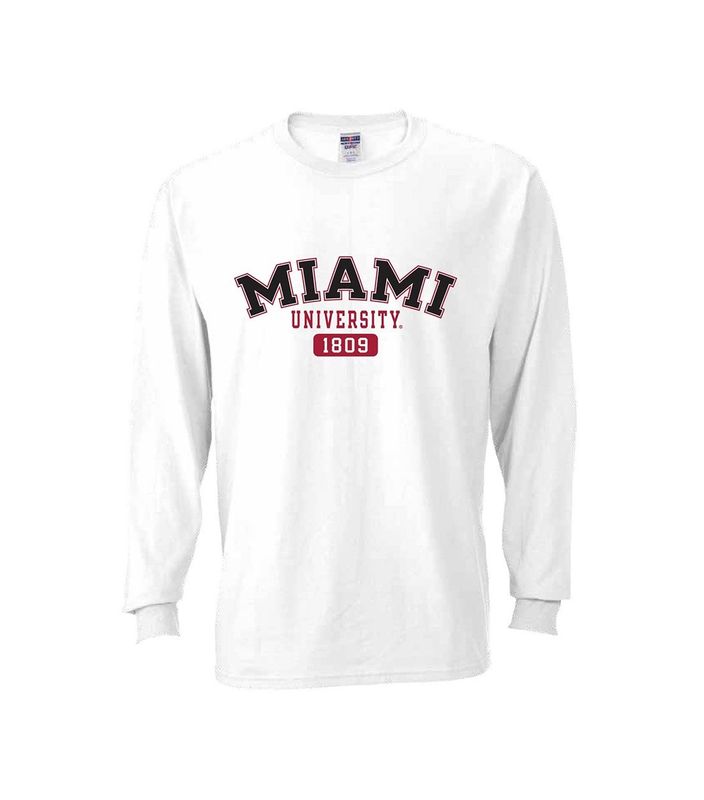 Miami University White Long Sleeve Tee