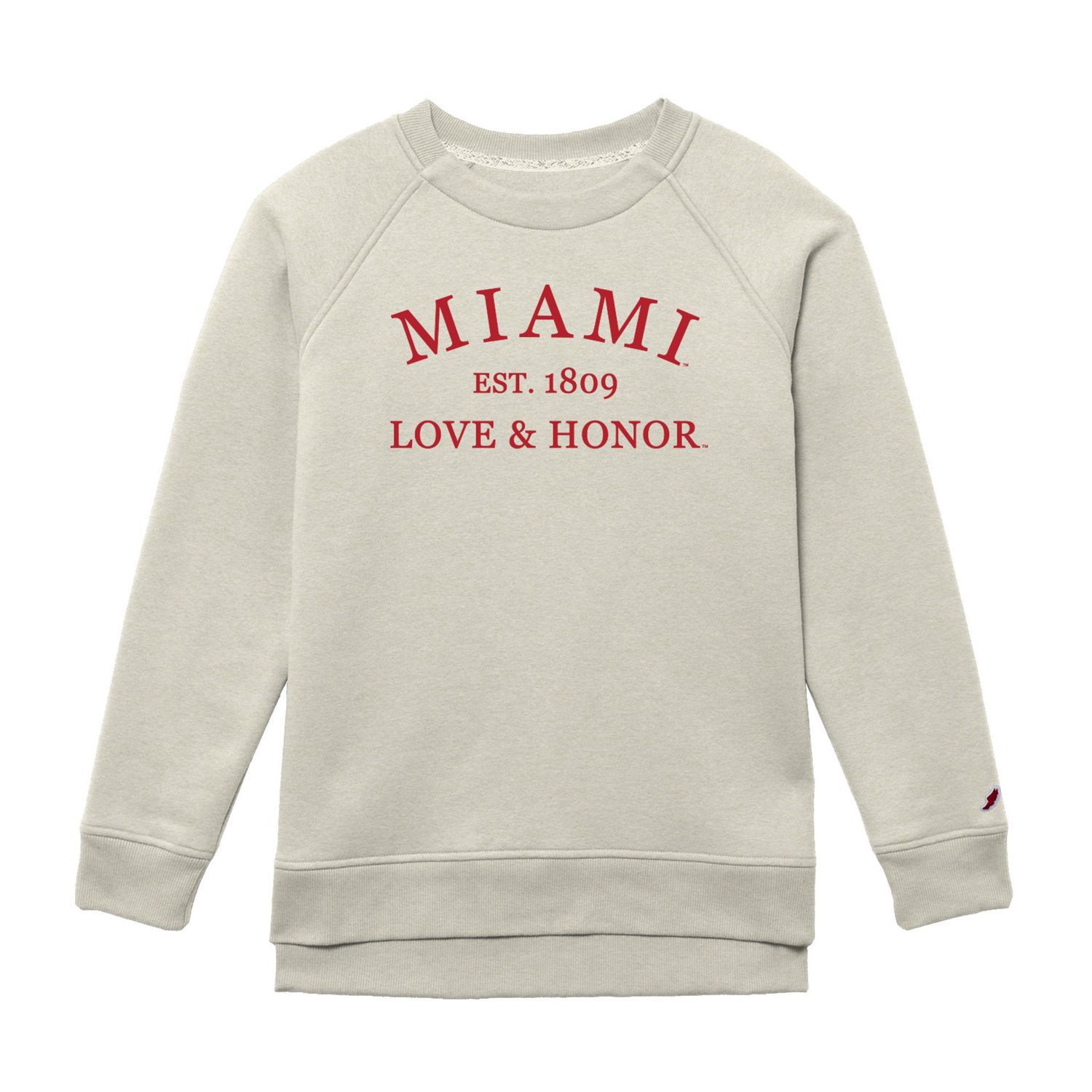 Miami RedHawks League Women's Love &amp; Honor Crew, Size: 2XL