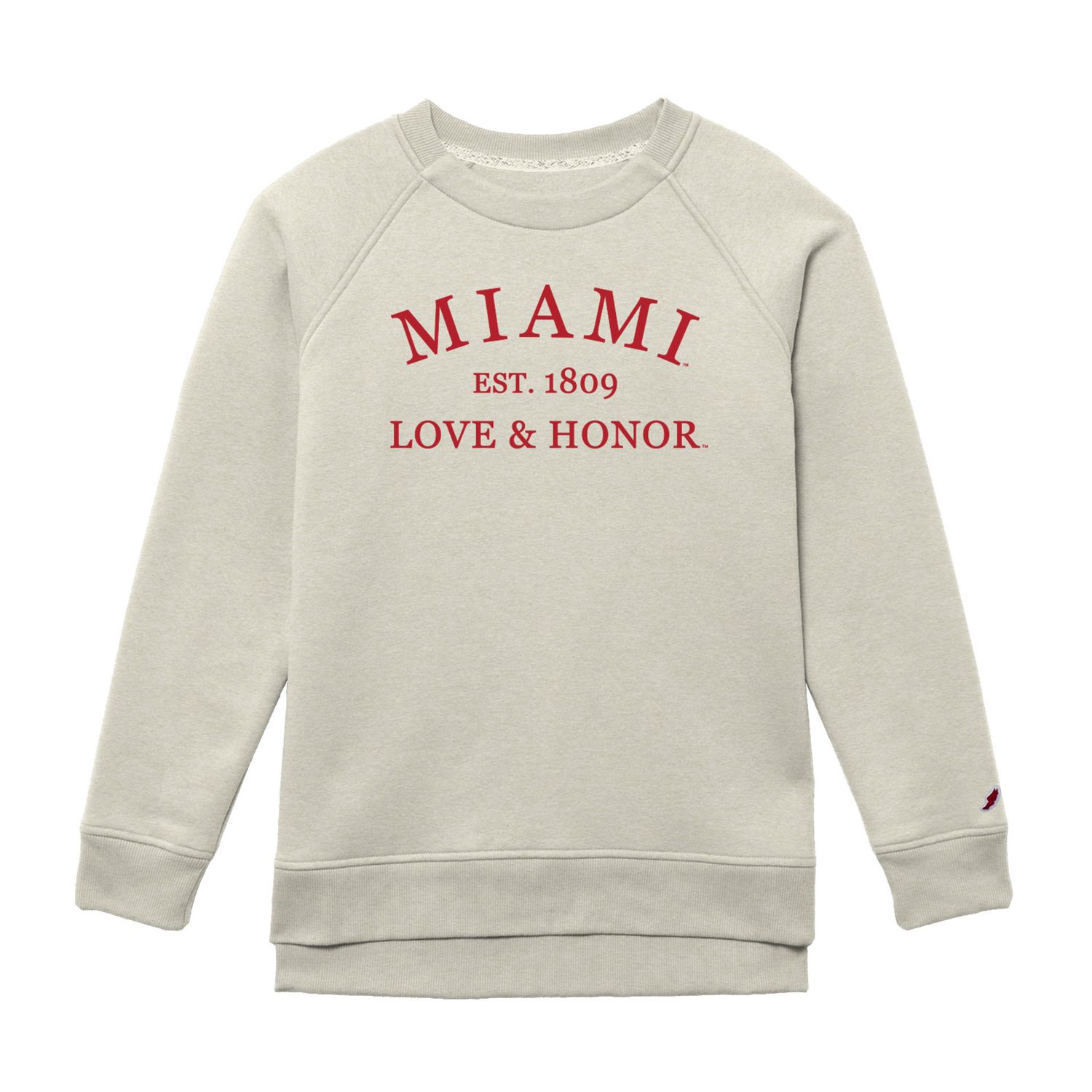 Miami RedHawks League Women's Love &amp; Honor Crew, Size: S