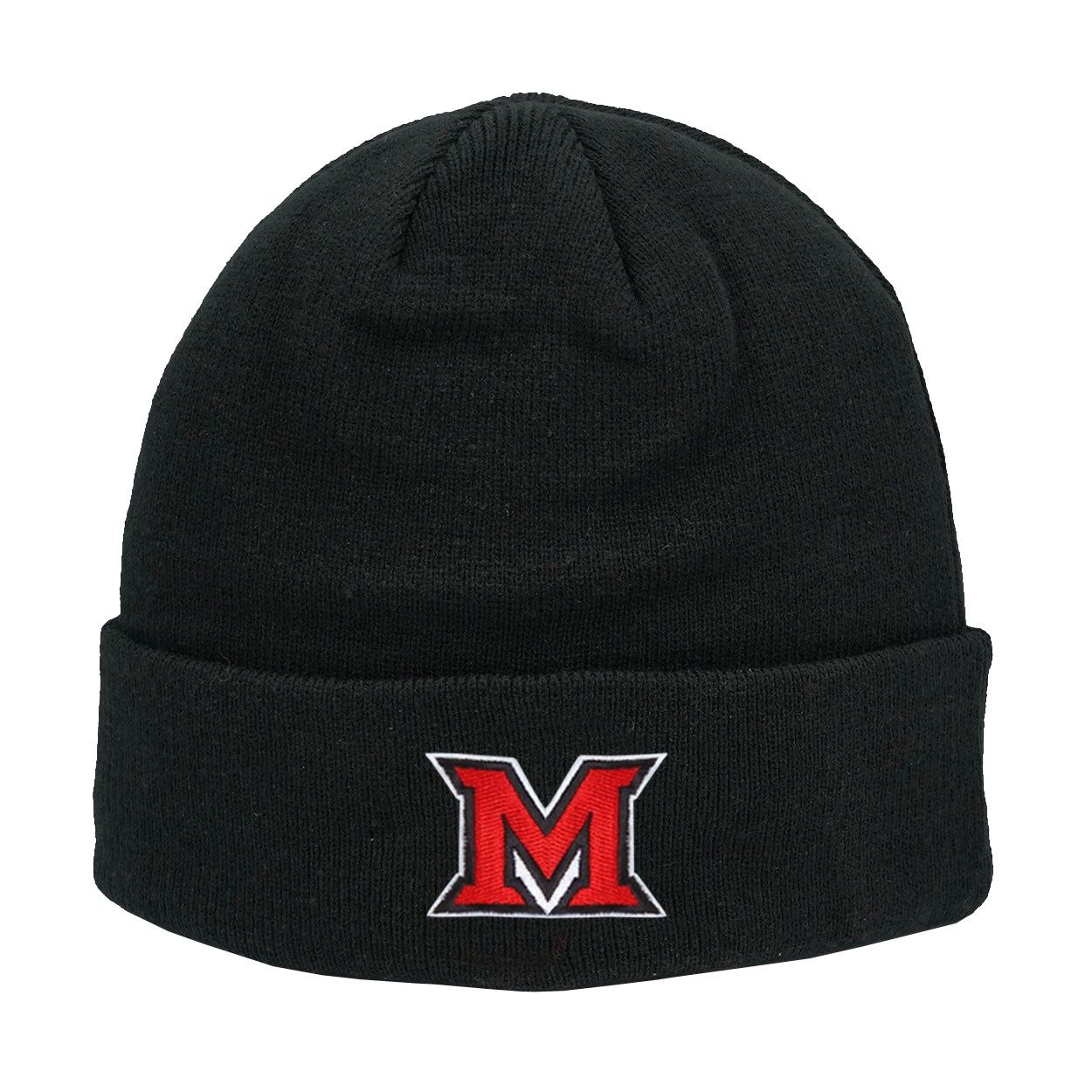 LogoFit Miami University RedHawks Block M Cuffed Beanie, Color: BLACK