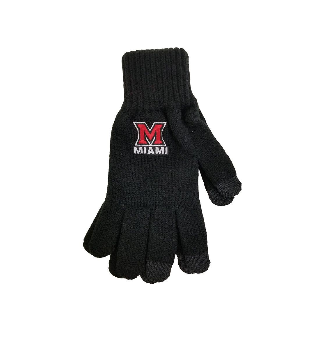 Miami University Black UText Knit Gloves, Size: M