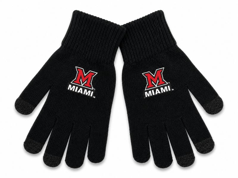Miami University Black UText Knit Gloves