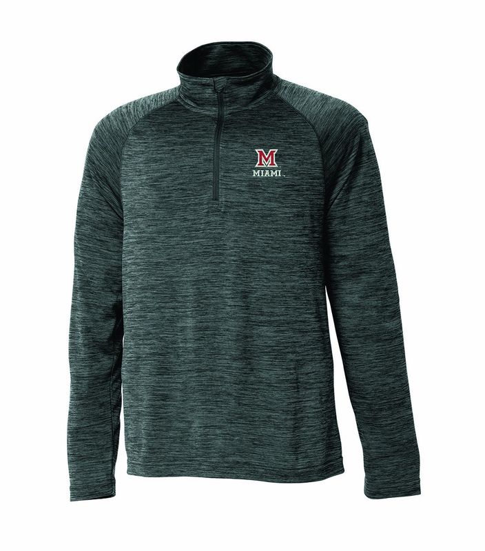 Miami University Black Space Dye Poly 1/4 Zip