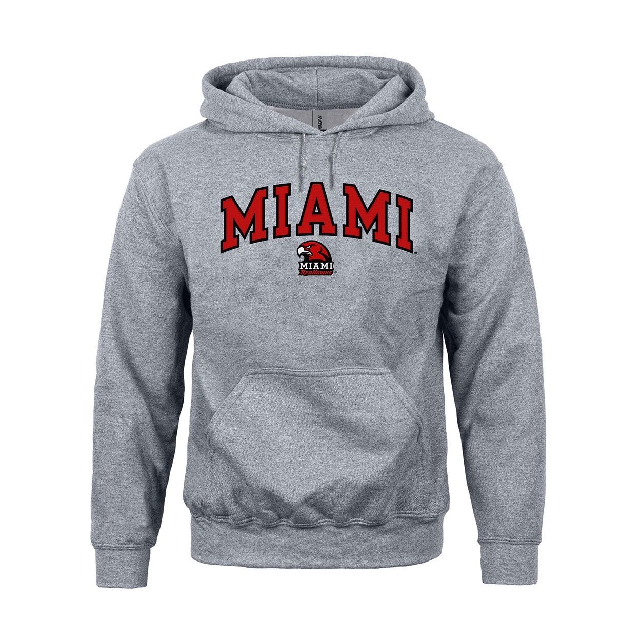 Miami University Hoodie w/ Miami Arched over HawkHead, Size: 2XL