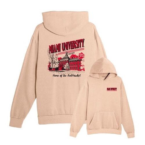 Miami RedHawks Vintage Back-Graphic Hood, Size: 2XL