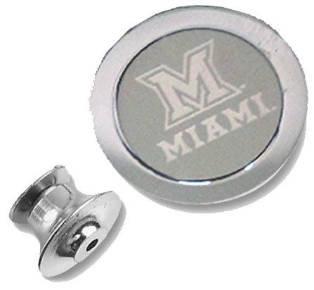 Miami University Block "M" over Miami Silver Lapel Pin 2