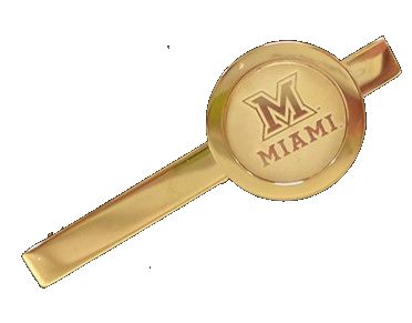Miami University M over Miami Tie Bar, Color: GOLD