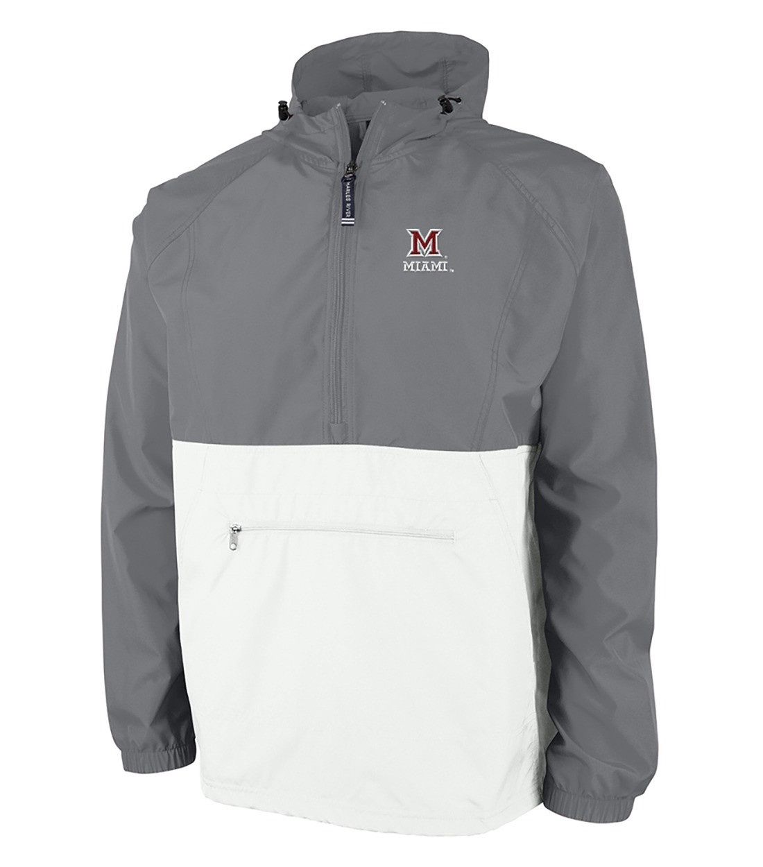 Gray &amp; White Pack-n-Go Half-Zip Jacket, Size: 2XL