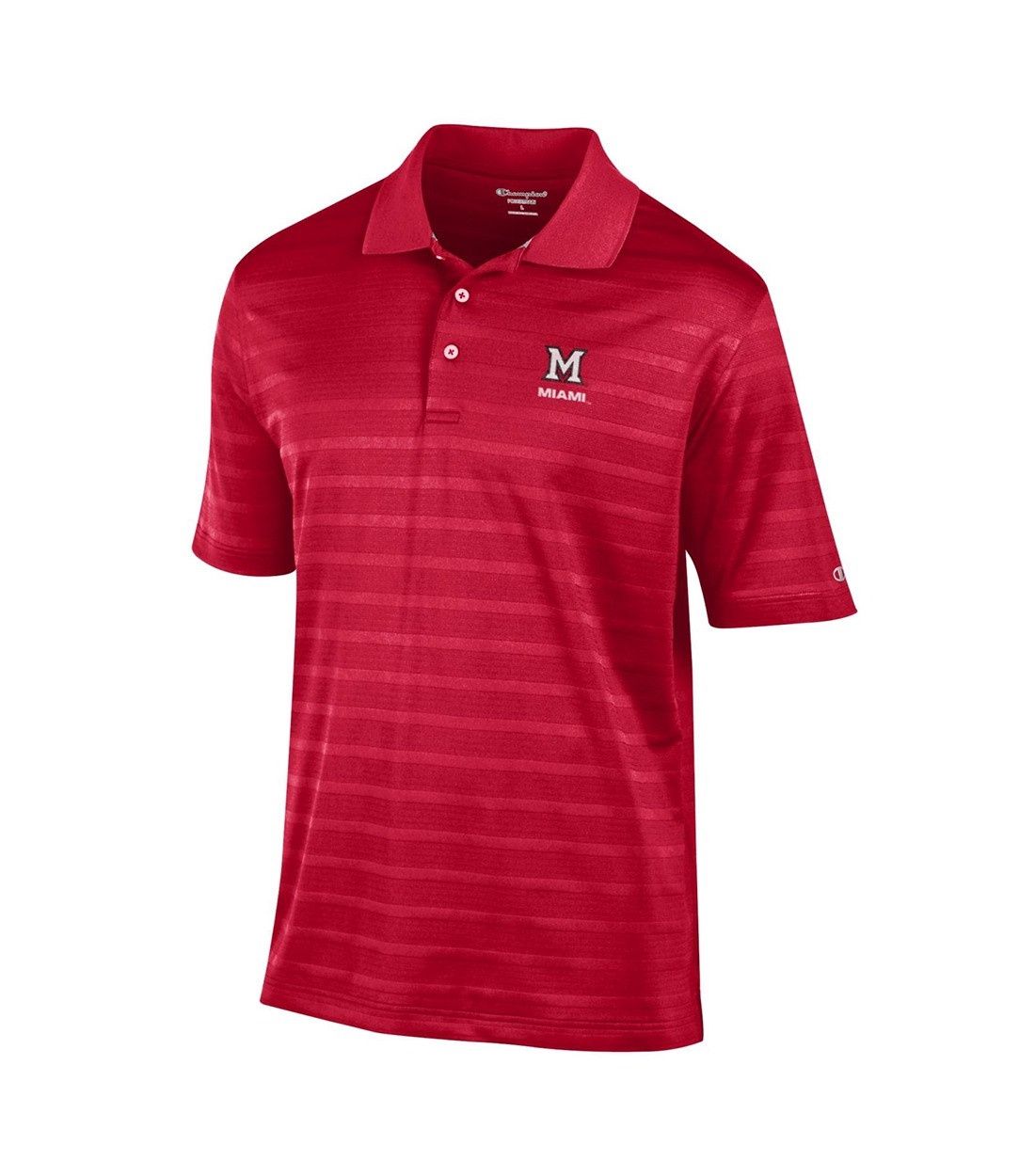 Champion Miami University Red Textured Polo, Size: 2XL