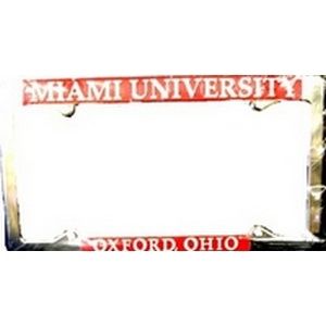 Miami University License Plate Frame, Color: RED