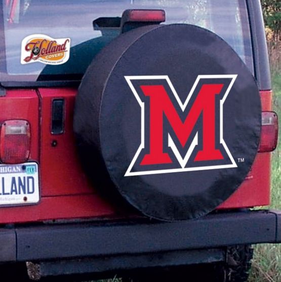Miami University RedHawks Spare Tire Cover, Color: BLACK