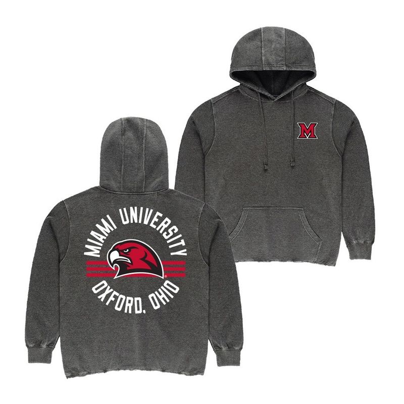 Miami RedHawks Burnout Back Graphic Hood