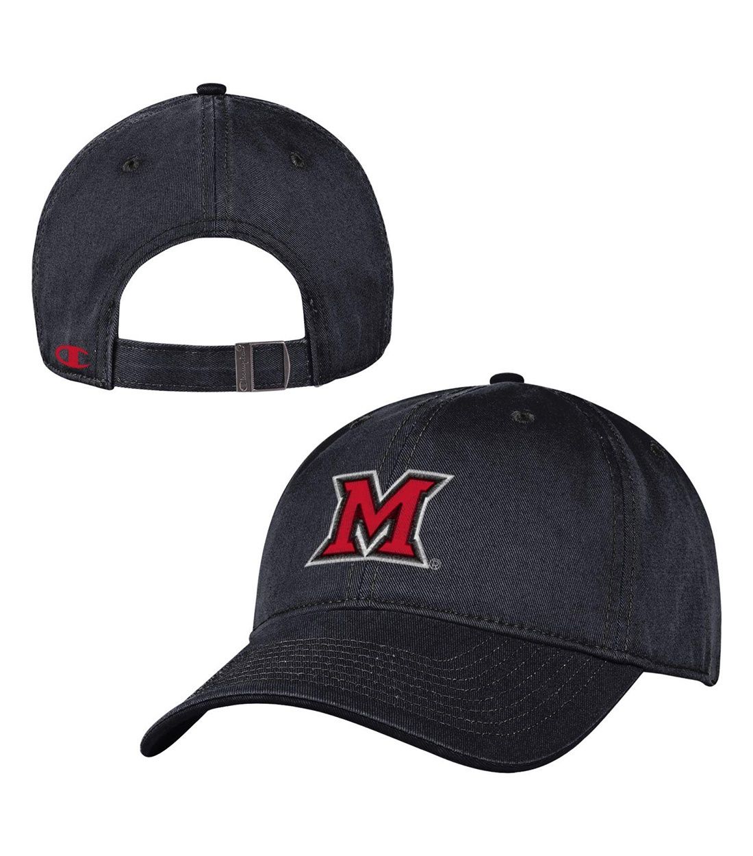 Adjustable Miami Block "M" Hat, Color: BLACK
