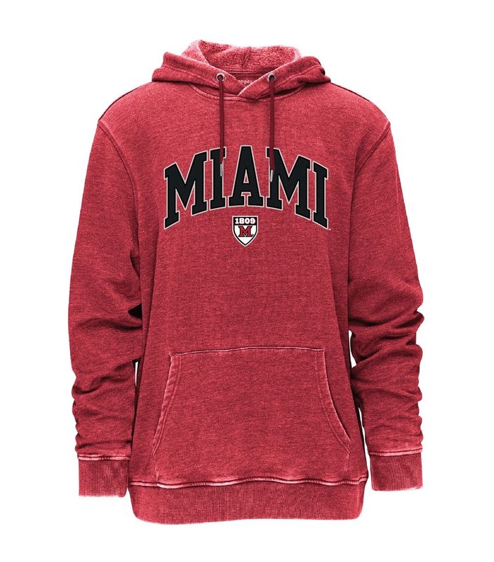 Camp David Red Miami Hoodie w Black Miami Lettering