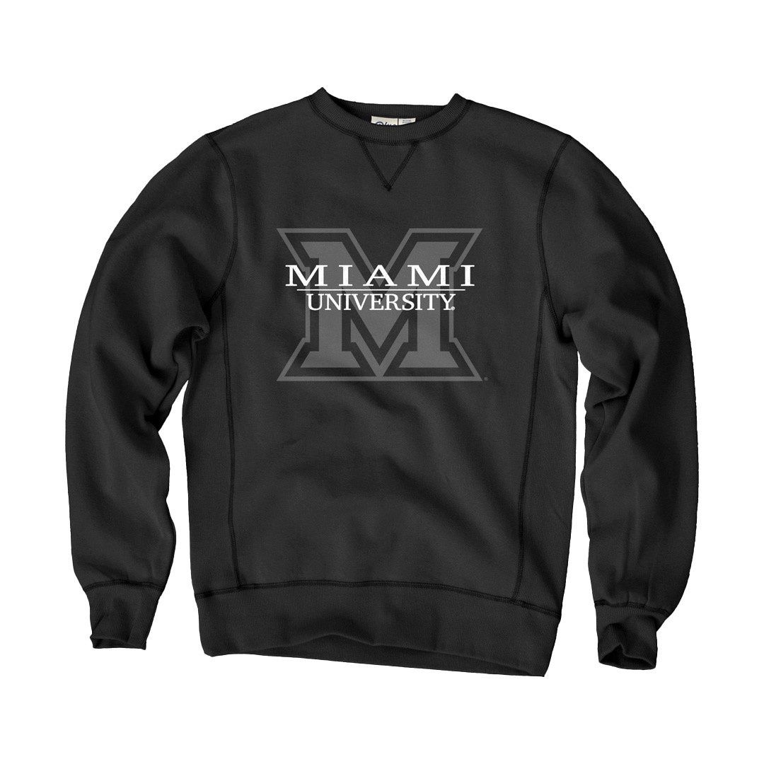 Miami RedHawks Blue 84 Sanded Fleece Crew, Size: S