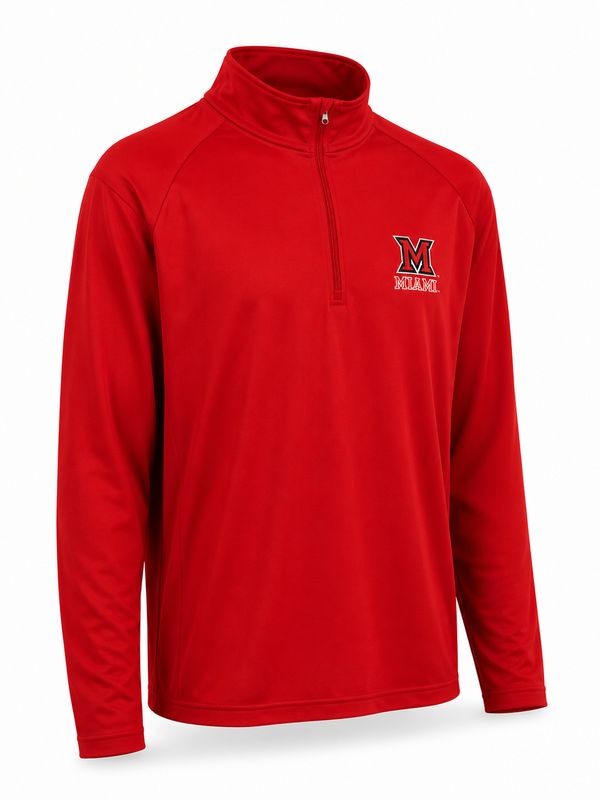 Antigua Miami RedHawks Red Tribute Pullover Quarter Zip