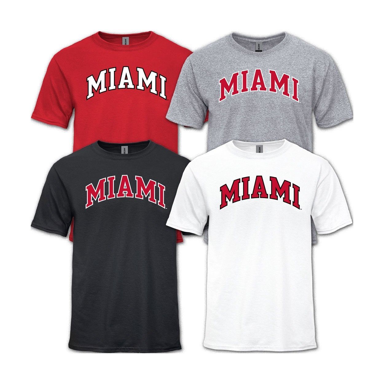 Miami University Short Sleeve Tees, Color: BLACK, Size: 2XL