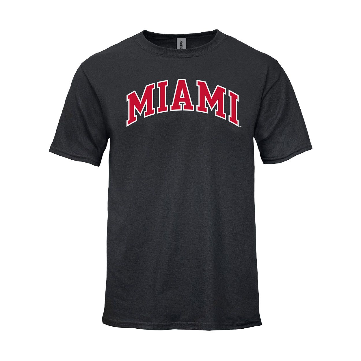 Miami University Short Sleeve Tees, Color: BLACK, Size: S
