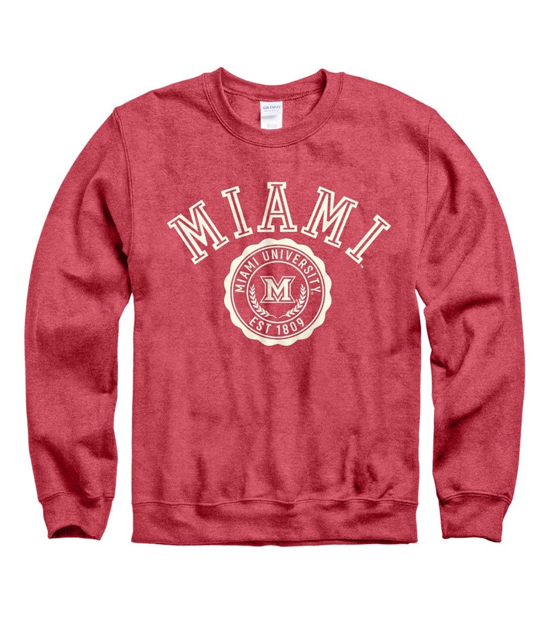 Miami University Faux Seal Heather Red Sweatshirt, Size: 2XL